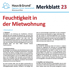 Merkblatt: Feuchtigkeit in der Mietwohnung