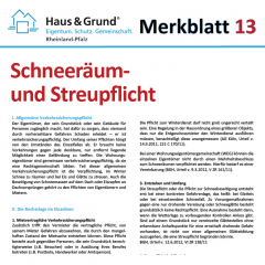 Merkblatt: Schneeräum- und Streupflicht