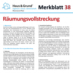 Merkblatt: Räumungsvollstreckung