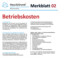 Merkblatt: Betriebskosten
