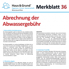 Merkblatt: Abrechnung der Abwassergebühr