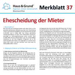 Merkblatt: Ehescheidung der Mieter