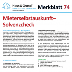 Merkblatt: Mieterselbstauskunft–Solvenzcheck